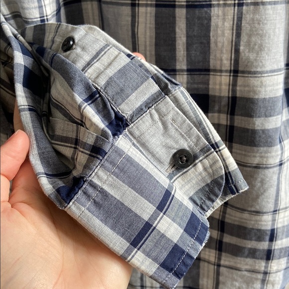 J Crew Blue and White Checkered Button Down Shirt - Picture 5 of 5